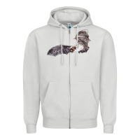 Dove Grey mexican free tailed bat Zipper Hoodie - LillyAllenDesigns