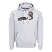 Heather Grey mexican free tailed bat Zipper Hoodie - LillyAllenDesigns
