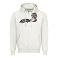 Oatmeal Heather mexican free tailed bat Zipper Hoodie - LillyAllenDesigns
