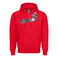 Red mexican free tailed bat Zipper Hoodie - LillyAllenDesigns