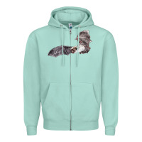 Seafoam mexican free tailed bat Zipper Hoodie - LillyAllenDesigns