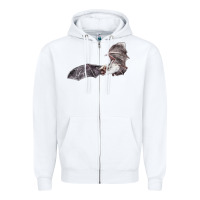 White mexican free tailed bat Zipper Hoodie - LillyAllenDesigns