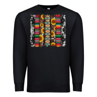Black cowhıde aztec serape wıth leopard and sunflowers brushstroke Premium Sweatshirt - Artiststas