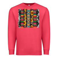 Cardinal cowhıde aztec serape wıth leopard and sunflowers brushstroke Premium Sweatshirt - Artiststas