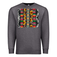 Charcoal Heather cowhıde aztec serape wıth leopard and sunflowers brushstroke Premium Sweatshirt - Artiststas