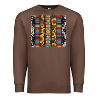 Chestnut cowhıde aztec serape wıth leopard and sunflowers brushstroke Premium Sweatshirt - Artiststas