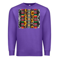 Purple cowhıde aztec serape wıth leopard and sunflowers brushstroke Premium Sweatshirt - Artiststas