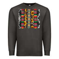 Smoke cowhıde aztec serape wıth leopard and sunflowers brushstroke Premium Sweatshirt - Artiststas