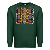 Sports Green cowhıde aztec serape wıth leopard and sunflowers brushstroke Premium Sweatshirt - Artiststas