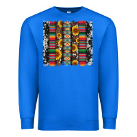 True Royal cowhıde aztec serape wıth leopard and sunflowers brushstroke Premium Sweatshirt - Artiststas