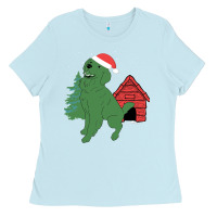 Baby Blue Christmas Dog Ladies Tee - Bettercallsaul