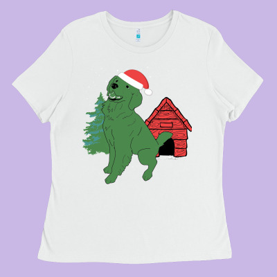 Christmas Dog Ladies Tee Designed By Bettercallsaul