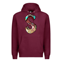Burgundy farm life alphabet lowercase letters s Premium Hoodie - BundleAndBundleShop