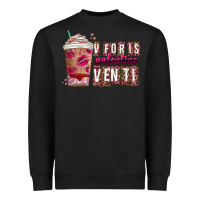 Black V For is Valentine Venti Heavyweight Sweatshirt - CowhideDigitalArt