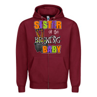 Burgundy sister of brewing baby halloween theme baby shower spooky t shirt Zipper Hoodie - minhPixels