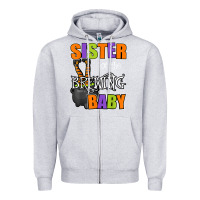Heather Grey sister of brewing baby halloween theme baby shower spooky t shirt Zipper Hoodie - minhPixels