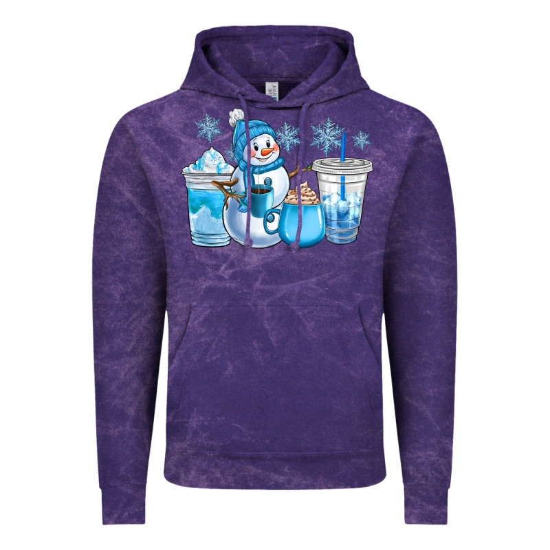 Winter Snowman Coffee Cups Vintage Hoodie by CowGirlArtShop | Teevron
