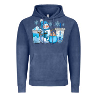 Vintage Denim winter snowman coffee cups Vintage Hoodie - CowGirlArtShop