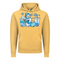 Vintage Mustard winter snowman coffee cups Vintage Hoodie - CowGirlArtShop
