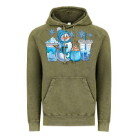 Vintage Olive winter snowman coffee cups Vintage Hoodie - CowGirlArtShop