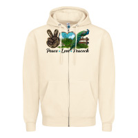 Sandshell Peace Love Peacock Zipper Hoodie - LillyAllenDesigns