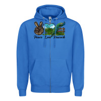 True Royal Peace Love Peacock Zipper Hoodie - LillyAllenDesigns