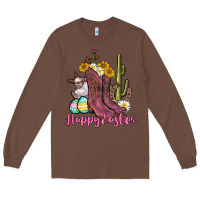 Chestnut Happy Easter western Easter Day Long Sleeve Tee - CowGirlArtShop