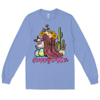 Colony Blue Happy Easter western Easter Day Long Sleeve Tee - CowGirlArtShop
