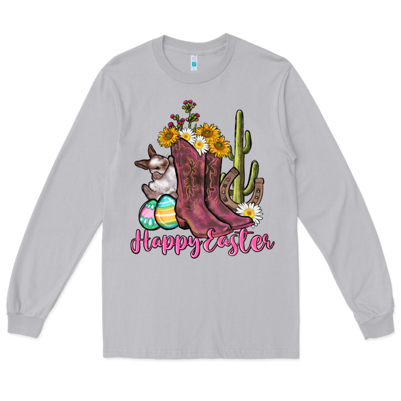 Happy Easter Western Easter Day Long Sleeve Tee by CowGirlArtShop | Teevron