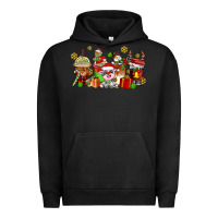 Pigment Black christmas cow coffee cups Urban Hoodie - AdoDesignShop