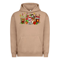 Pigment Burro christmas cow coffee cups Urban Hoodie - AdoDesignShop