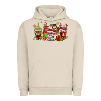 Pigment French Oak christmas cow coffee cups Urban Hoodie - AdoDesignShop