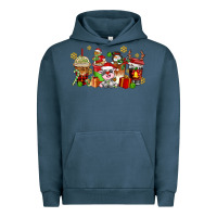 Pigment Midnight Navy christmas cow coffee cups Urban Hoodie - AdoDesignShop