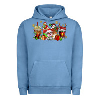Pigment Pebble Blue christmas cow coffee cups Urban Hoodie - AdoDesignShop