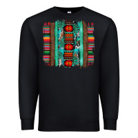 Black serape aztec leopard and turquoise glitter with gemstone brushstroke Premium Sweatshirt - Artiststas