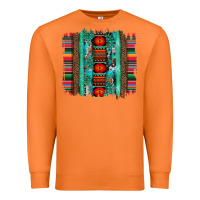 Carrot serape aztec leopard and turquoise glitter with gemstone brushstroke Premium Sweatshirt - Artiststas