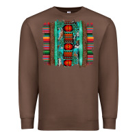 Chestnut serape aztec leopard and turquoise glitter with gemstone brushstroke Premium Sweatshirt - Artiststas