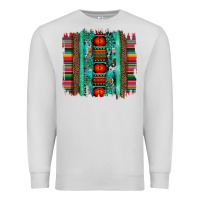 Dove Grey serape aztec leopard and turquoise glitter with gemstone brushstroke Premium Sweatshirt - Artiststas
