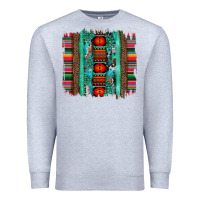 Heather Grey serape aztec leopard and turquoise glitter with gemstone brushstroke Premium Sweatshirt - Artiststas