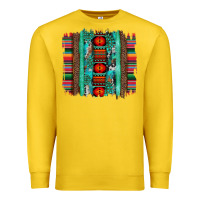 Lemon serape aztec leopard and turquoise glitter with gemstone brushstroke Premium Sweatshirt - Artiststas