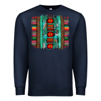 Navy serape aztec leopard and turquoise glitter with gemstone brushstroke Premium Sweatshirt - Artiststas