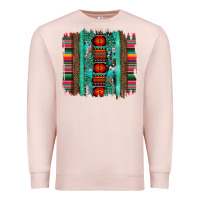 Pale Pink serape aztec leopard and turquoise glitter with gemstone brushstroke Premium Sweatshirt - Artiststas