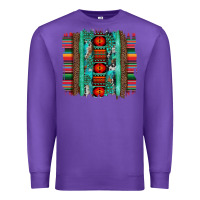 Purple serape aztec leopard and turquoise glitter with gemstone brushstroke Premium Sweatshirt - Artiststas