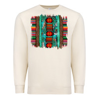 Sandshell serape aztec leopard and turquoise glitter with gemstone brushstroke Premium Sweatshirt - Artiststas