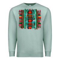 Seafoam serape aztec leopard and turquoise glitter with gemstone brushstroke Premium Sweatshirt - Artiststas