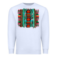 White serape aztec leopard and turquoise glitter with gemstone brushstroke Premium Sweatshirt - Artiststas