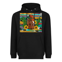 Black western horse cowboy hat cactus sunflowers glitter cowhide serape turq Heavyweight Hoodie - Artiststas