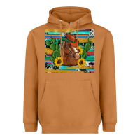 Meerkat western horse cowboy hat cactus sunflowers glitter cowhide serape turq Heavyweight Hoodie - Artiststas
