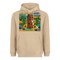 Mushroom western horse cowboy hat cactus sunflowers glitter cowhide serape turq Heavyweight Hoodie - Artiststas