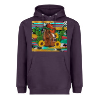 Plum western horse cowboy hat cactus sunflowers glitter cowhide serape turq Heavyweight Hoodie - Artiststas
